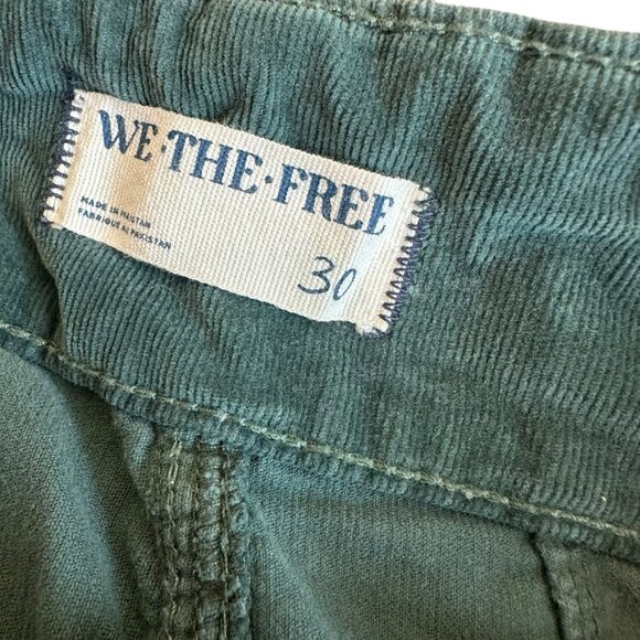 Free People We The Free Jayde Green Corduroy Pants Flare Leg High Waist Size 31 - Picture 13 of 13